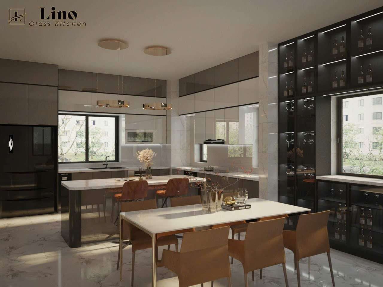 Tủ Bếp Cánh Kính Tủ Bếp Cánh Kính